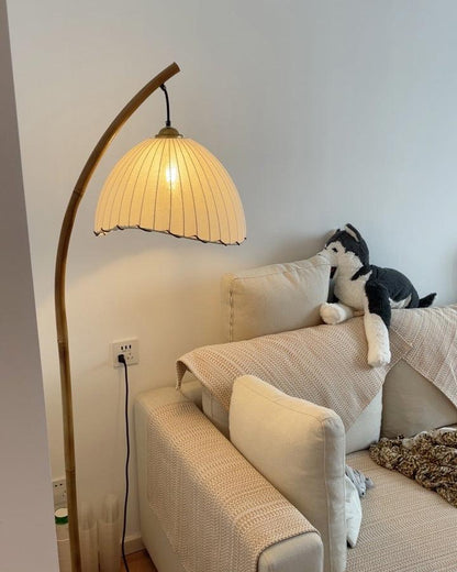 Lampe Sur Pied Japonaise en Bambou - Design Zen Minimaliste avec Douille E27