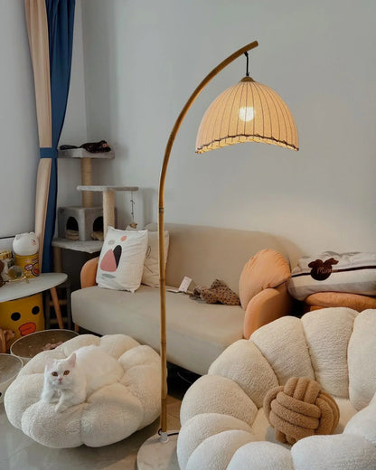 Lampe Sur Pied Japonaise en Bambou - Design Zen Minimaliste avec Douille E27