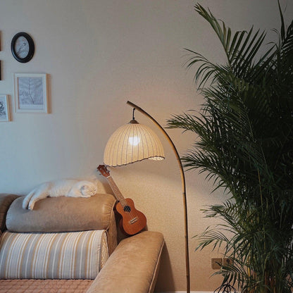 Lampe Sur Pied Japonaise en Bambou - Design Zen Minimaliste avec Douille E27