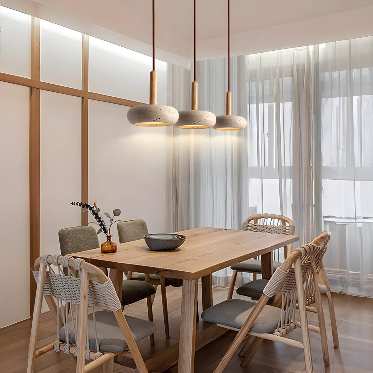 Suspension OSHO Stone – Lampe en Travertin Jaune Naturel LED, Éclairage Élégant et Durable