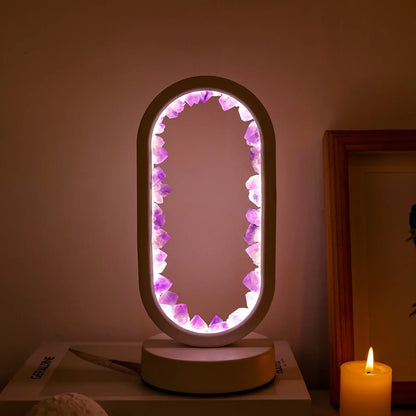AuraStone | Lampe de calme en améthystes naturelles apaisantes