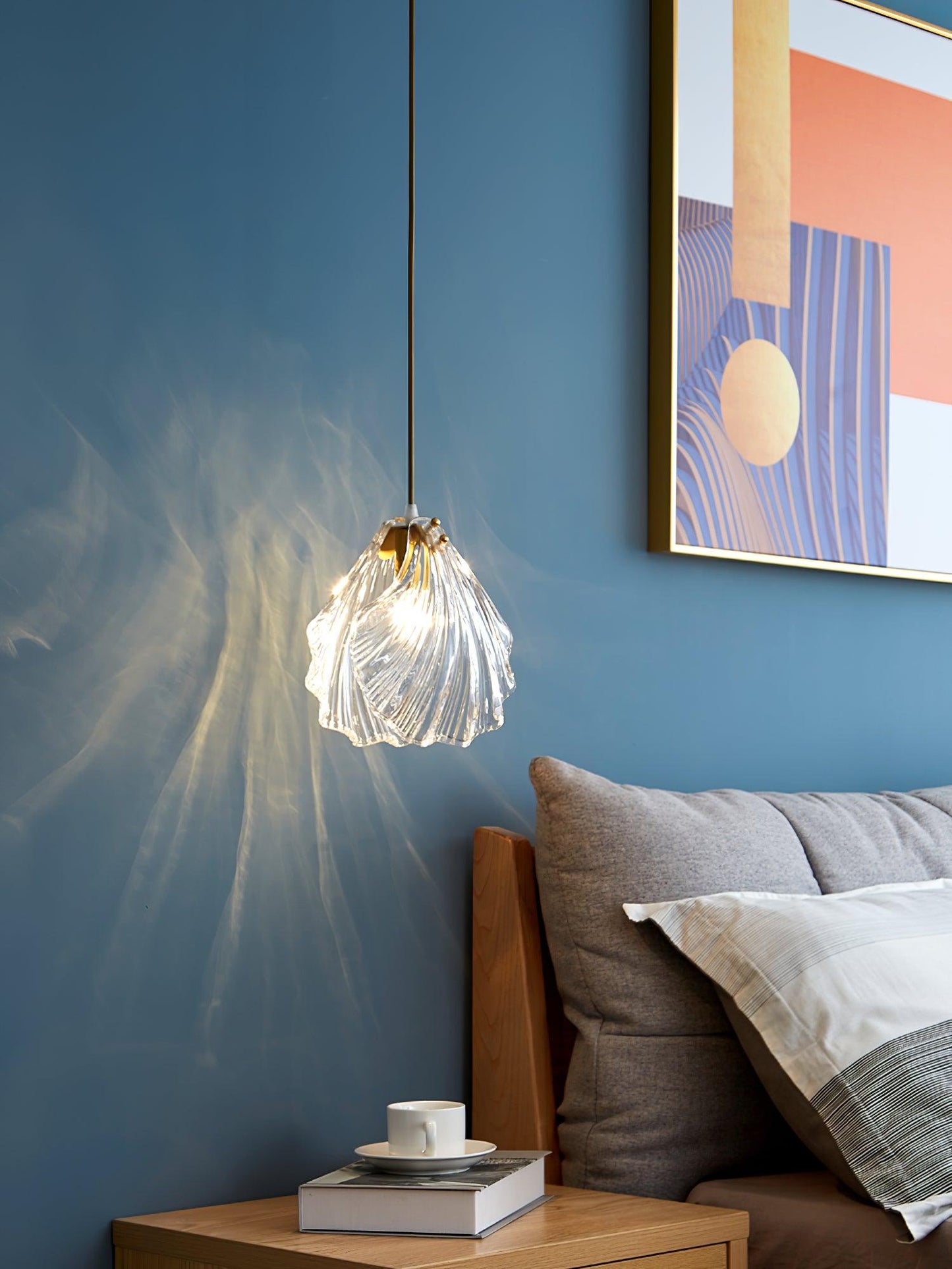 Suspension Mini Shell Design en Verre et Laiton – Lampe Moderne à Suspendre