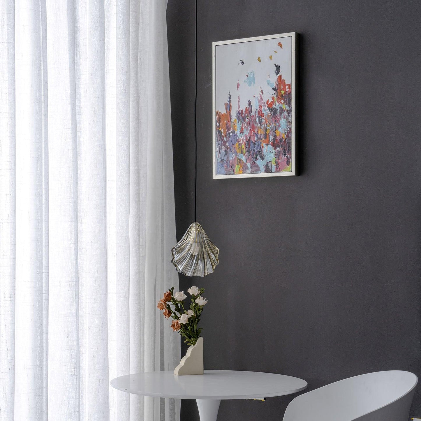 Suspension Mini Shell Design en Verre et Laiton – Lampe Moderne à Suspendre