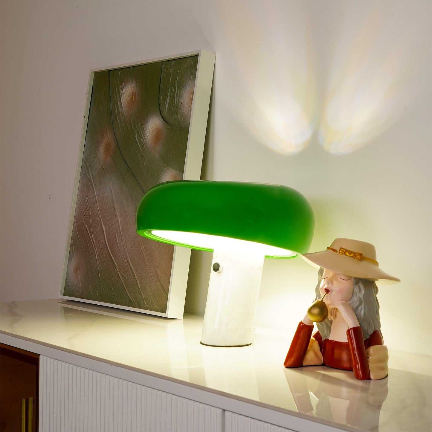 Lampe de Table Art Marble - Élégante en Marbre de Carrare et Métal avec LED