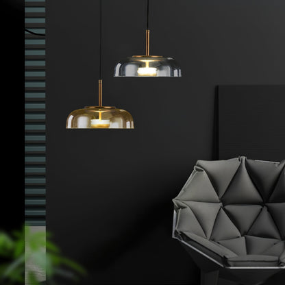 Suspension LED Solaire – Éclairage Moderne en Laiton et Verre pour Intérieur Élégant
