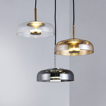 Suspension LED Solaire – Éclairage Moderne en Laiton et Verre pour Intérieur Élégant