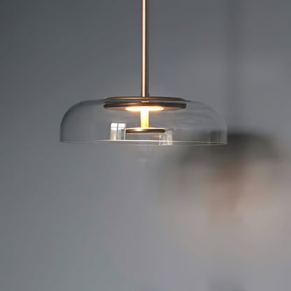 Suspension LED Solaire – Éclairage Moderne en Laiton et Verre pour Intérieur Élégant