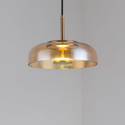 Suspension LED Solaire – Éclairage Moderne en Laiton et Verre pour Intérieur Élégant