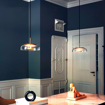 Suspension LED Solaire – Éclairage Moderne en Laiton et Verre pour Intérieur Élégant