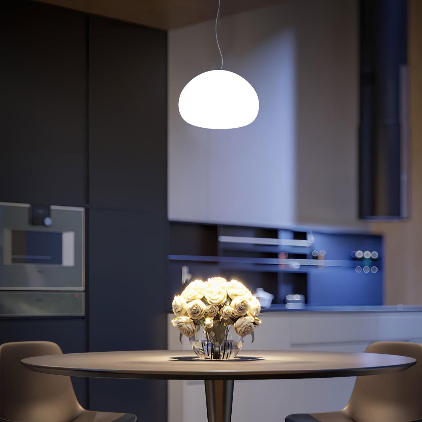 Suspension Steamed Bun - Éclairage Moderne en Verre pour Une Ambiance Chaleureuse