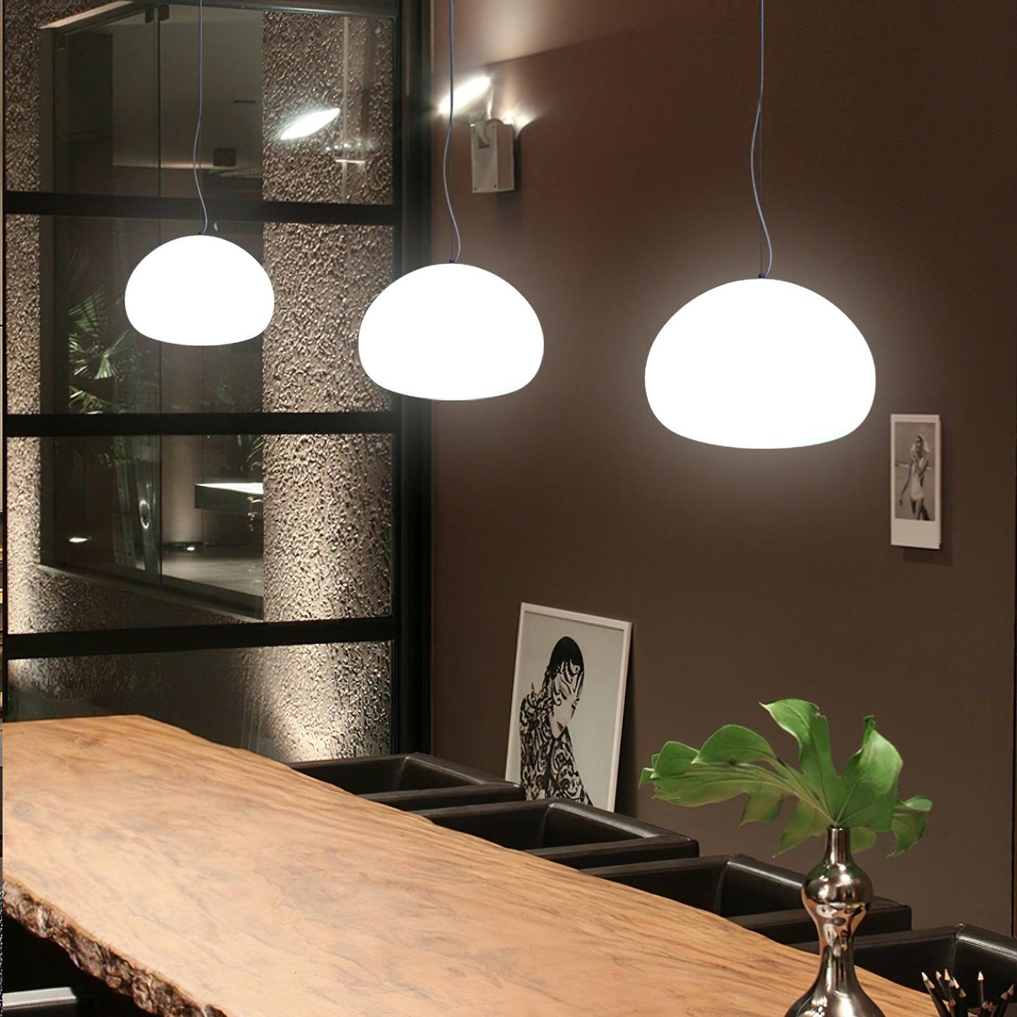 Suspension Steamed Bun - Éclairage Moderne en Verre pour Une Ambiance Chaleureuse