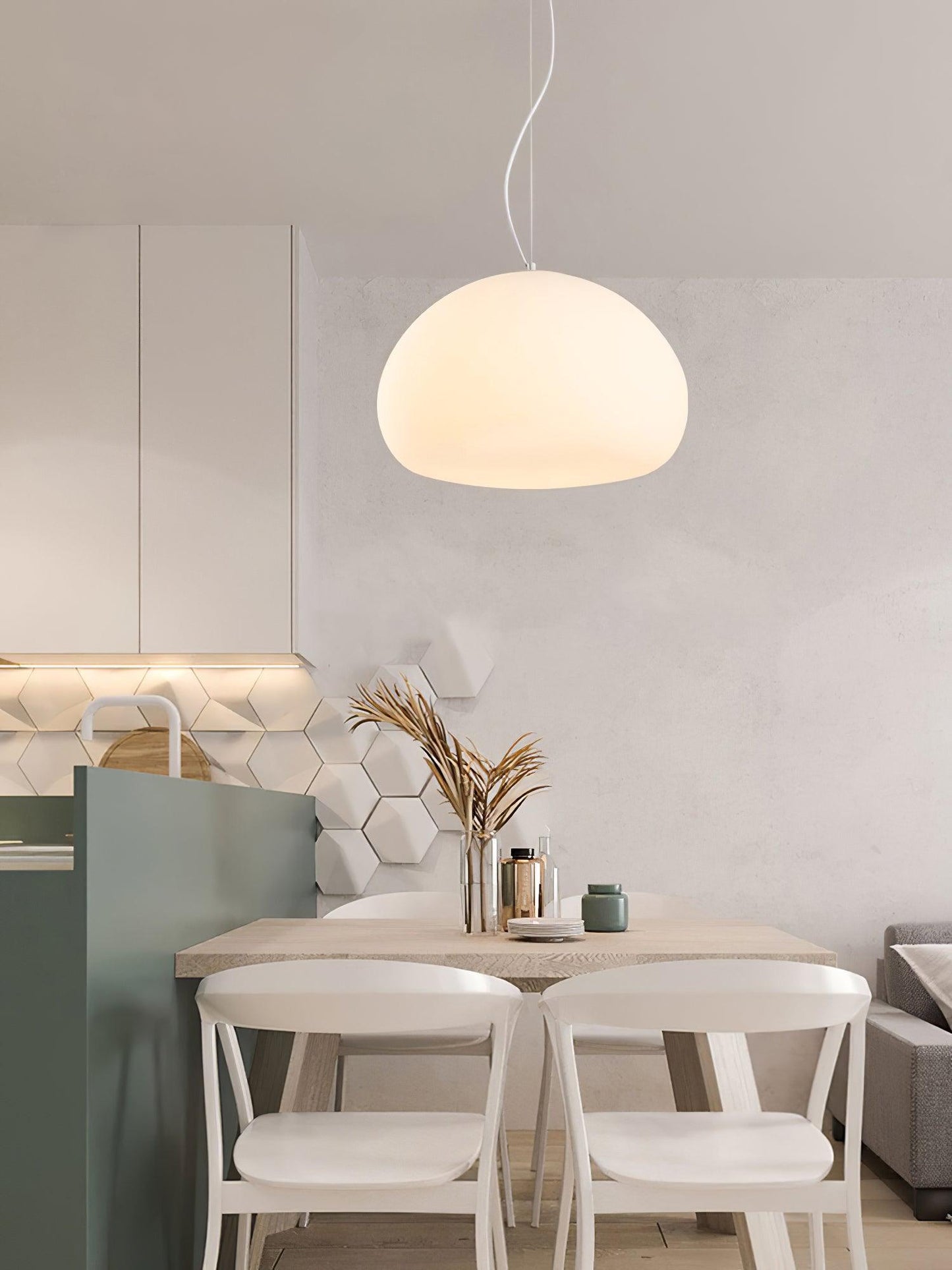 Suspension Steamed Bun - Éclairage Moderne en Verre pour Une Ambiance Chaleureuse
