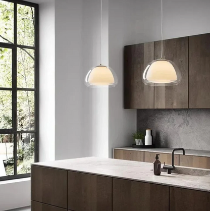 Suspension en Verre - Le Dôme Cristallin | Luminaire Élégant pour une Ambiance Moderne