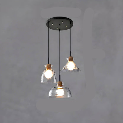 Suspension en Verre TOKYO – Lustre Minimaliste avec 1 ou 3 Têtes