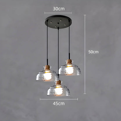Suspension en Verre TOKYO – Lustre Minimaliste avec 1 ou 3 Têtes