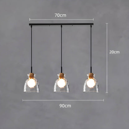 Suspension en Verre TOKYO – Lustre Minimaliste avec 1 ou 3 Têtes