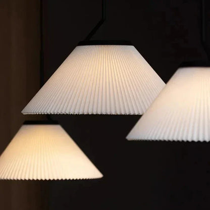 Suspension Nordic Plissée Crème – Design Scandinave Élégant en Tissu LED