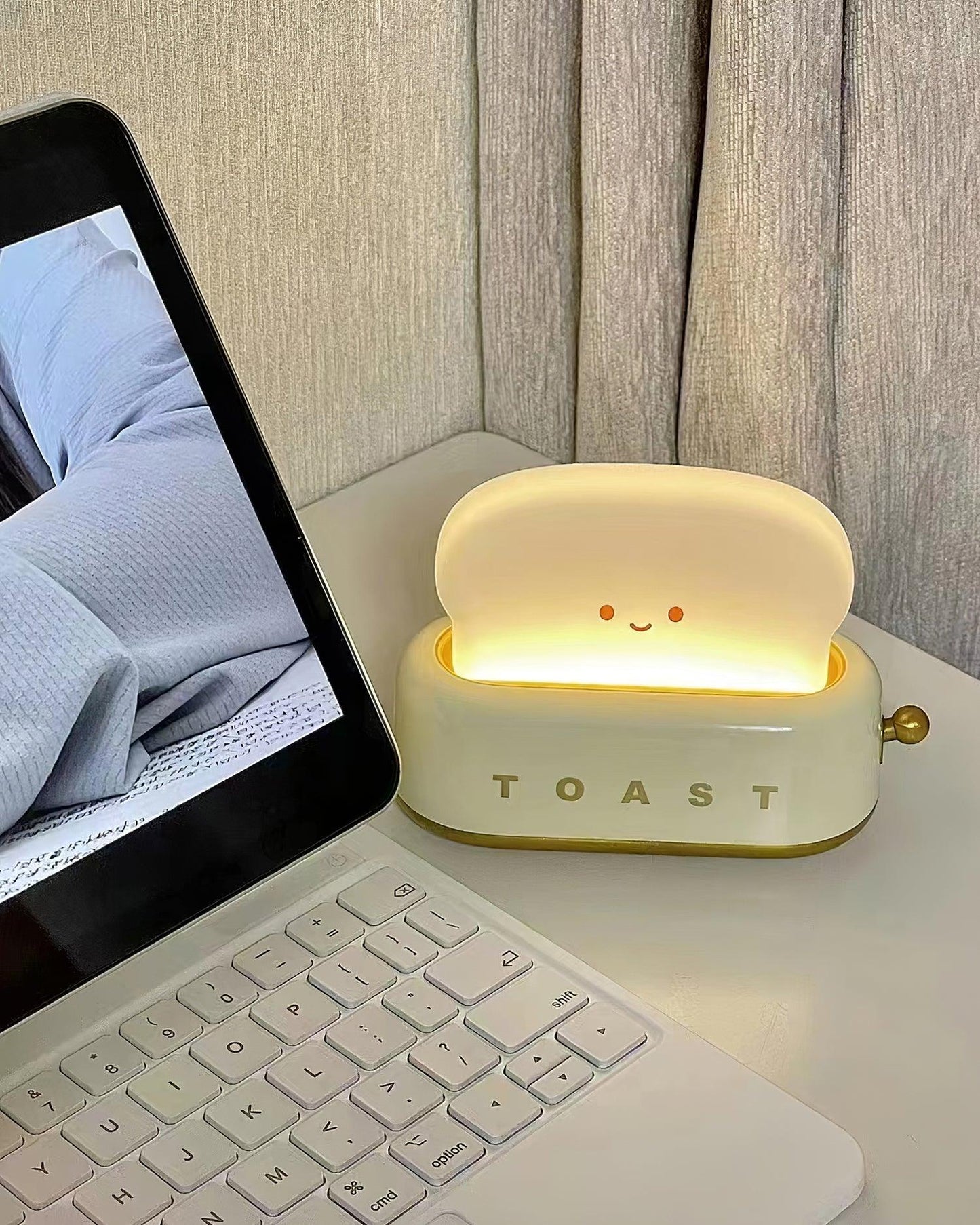 Lampe de Nuit Toaster – Luminaire Décoratif et Portable avec Batterie Rechargeable