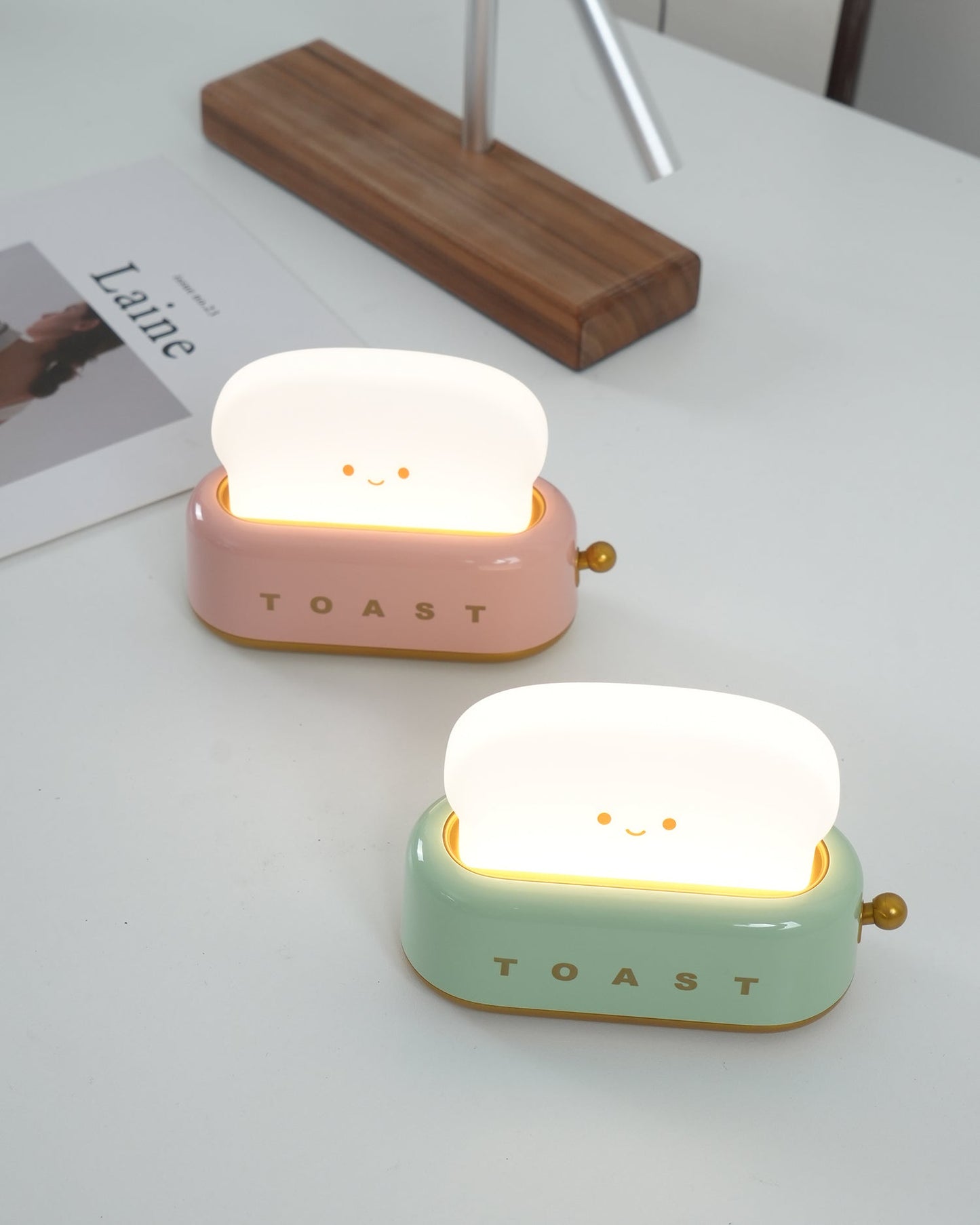 Lampe de Nuit Toaster – Luminaire Décoratif et Portable avec Batterie Rechargeable
