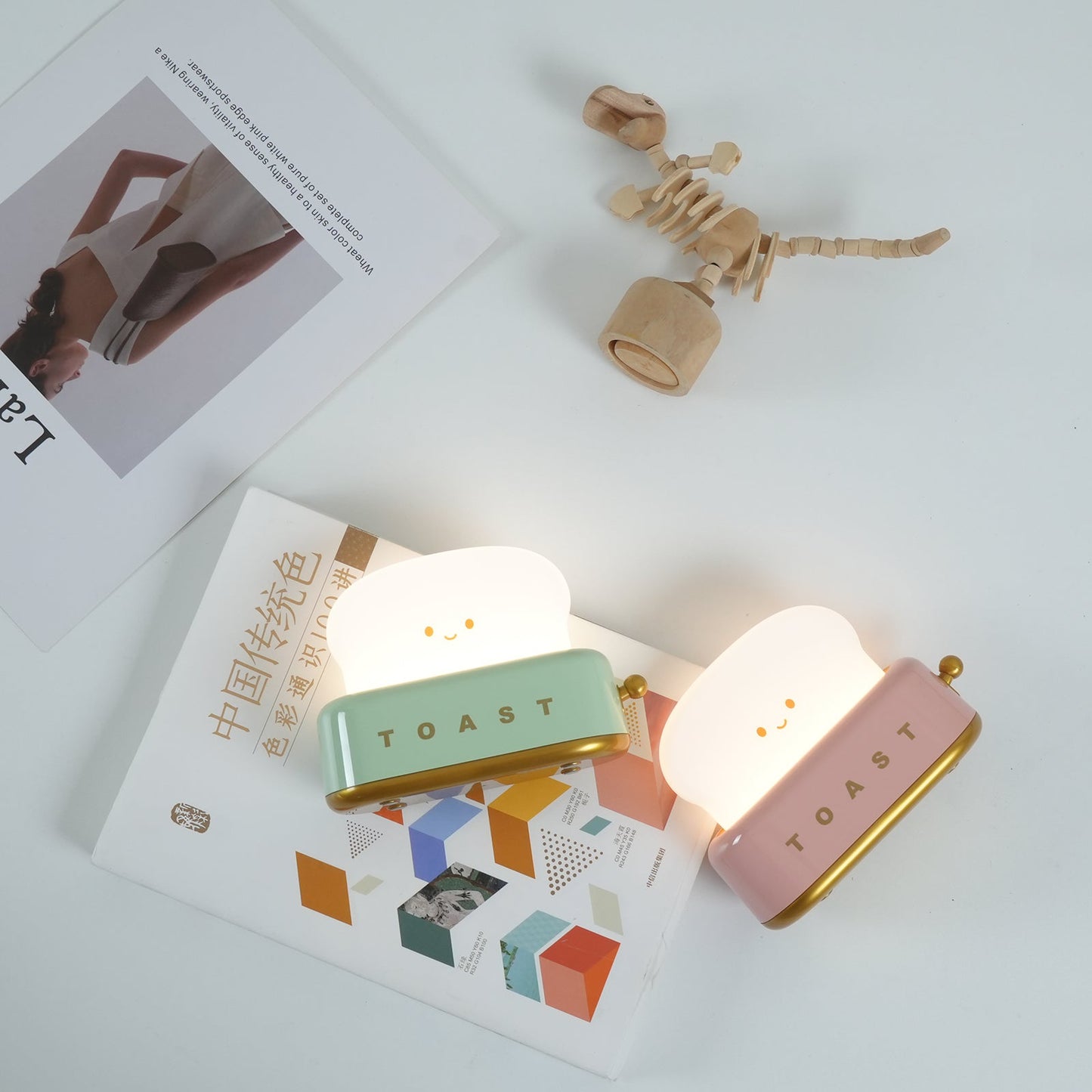 Lampe de Nuit Toaster – Luminaire Décoratif et Portable avec Batterie Rechargeable