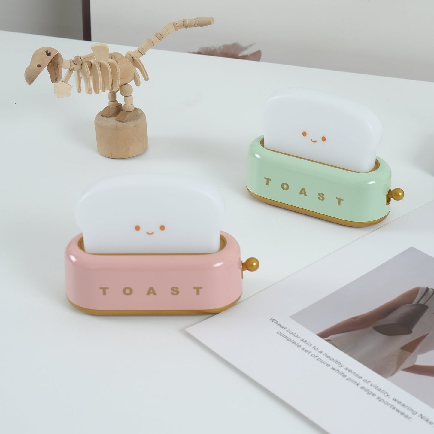 Lampe de Nuit Toaster – Luminaire Décoratif et Portable avec Batterie Rechargeable