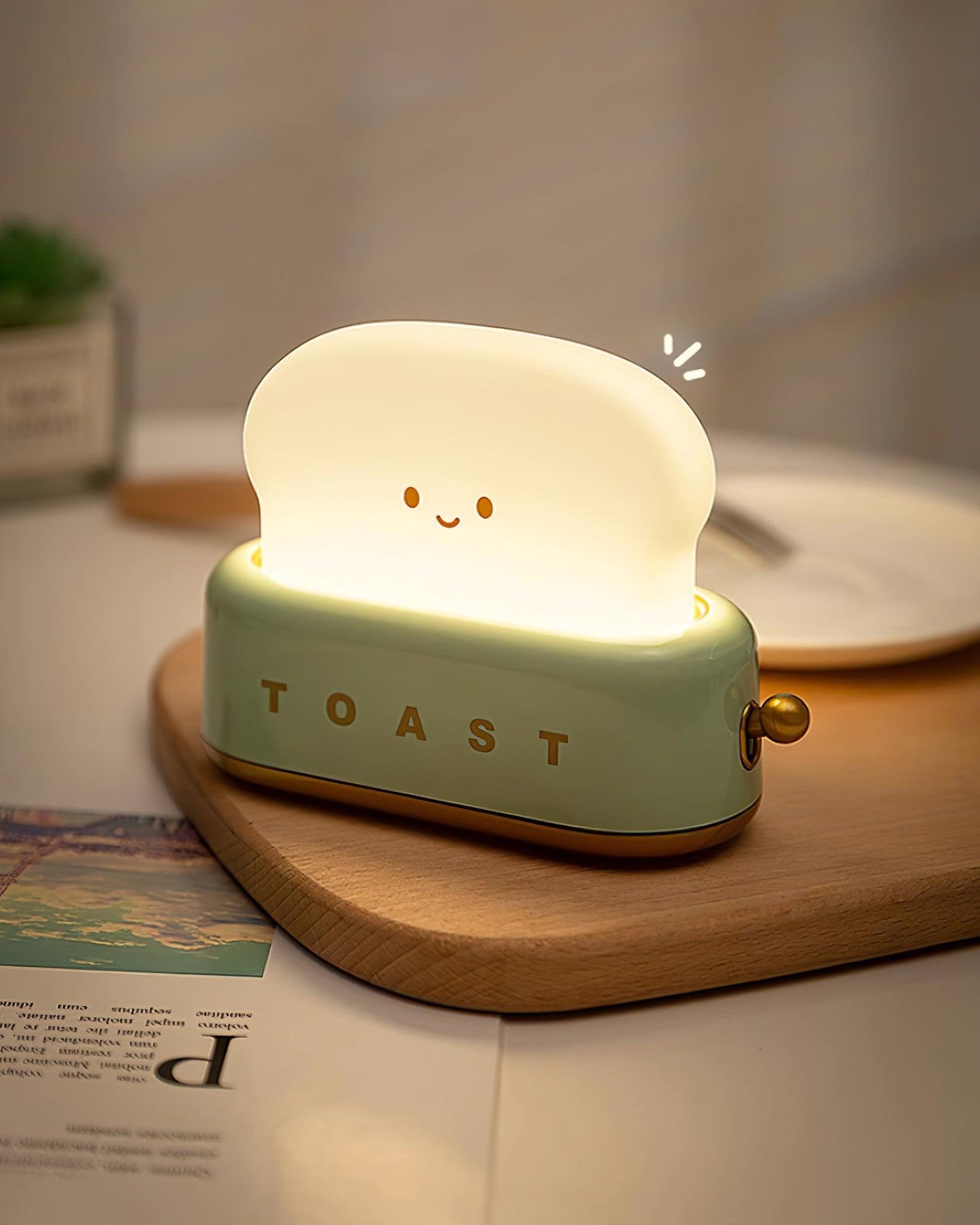 Lampe de Nuit Toaster – Luminaire Décoratif et Portable avec Batterie Rechargeable