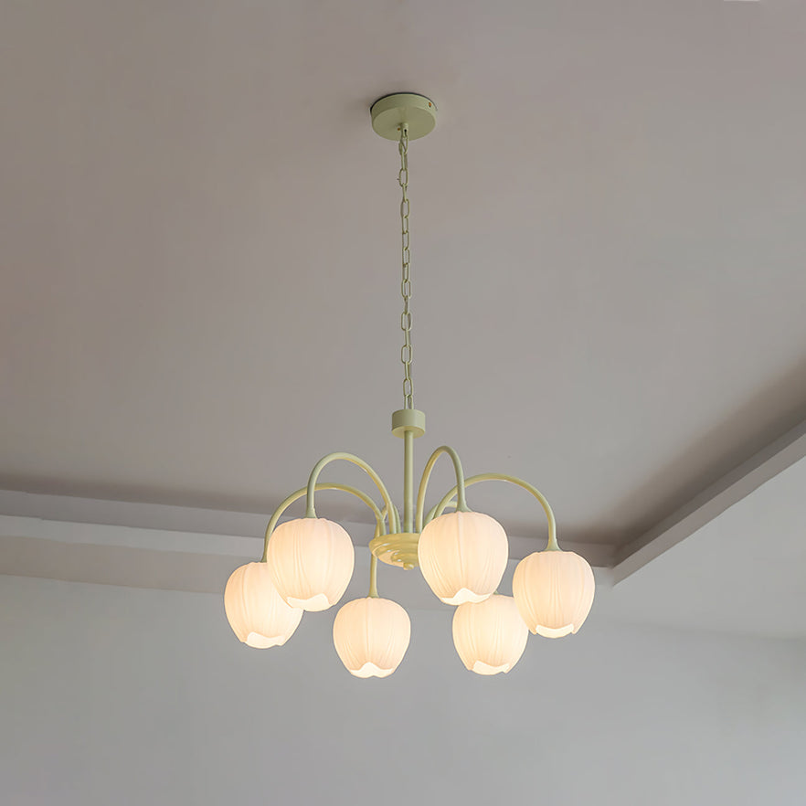 Chandelier Tulip Matcha – Design Élégant Inspiré des Fleurs de Tulipe et de la Couleur Matcha