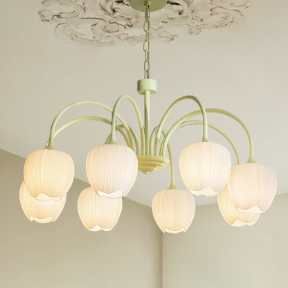 Chandelier Tulip Matcha – Design Élégant Inspiré des Fleurs de Tulipe et de la Couleur Matcha