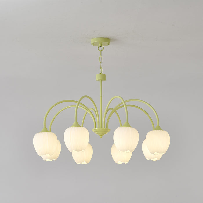 Chandelier Tulip Matcha – Design Élégant Inspiré des Fleurs de Tulipe et de la Couleur Matcha