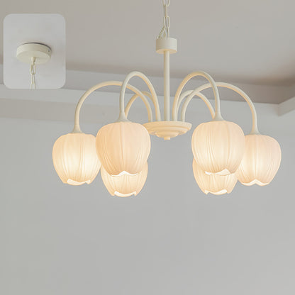 Chandelier Tulip Matcha – Design Élégant Inspiré des Fleurs de Tulipe et de la Couleur Matcha