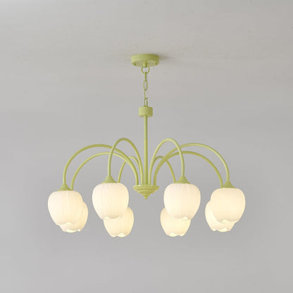 Chandelier Tulip Matcha – Design Élégant Inspiré des Fleurs de Tulipe et de la Couleur Matcha