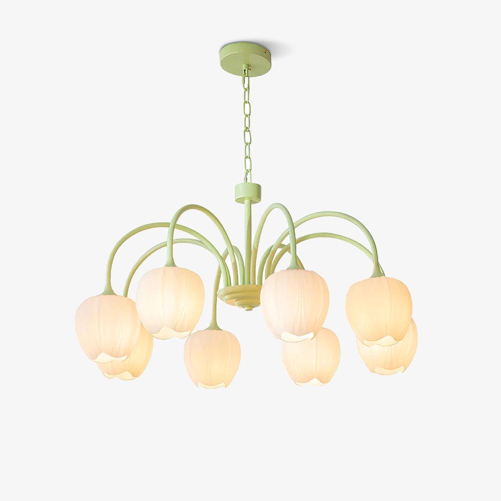 Chandelier Tulip Matcha – Design Élégant Inspiré des Fleurs de Tulipe et de la Couleur Matcha
