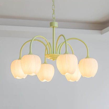 Chandelier Tulip Matcha – Design Élégant Inspiré des Fleurs de Tulipe et de la Couleur Matcha