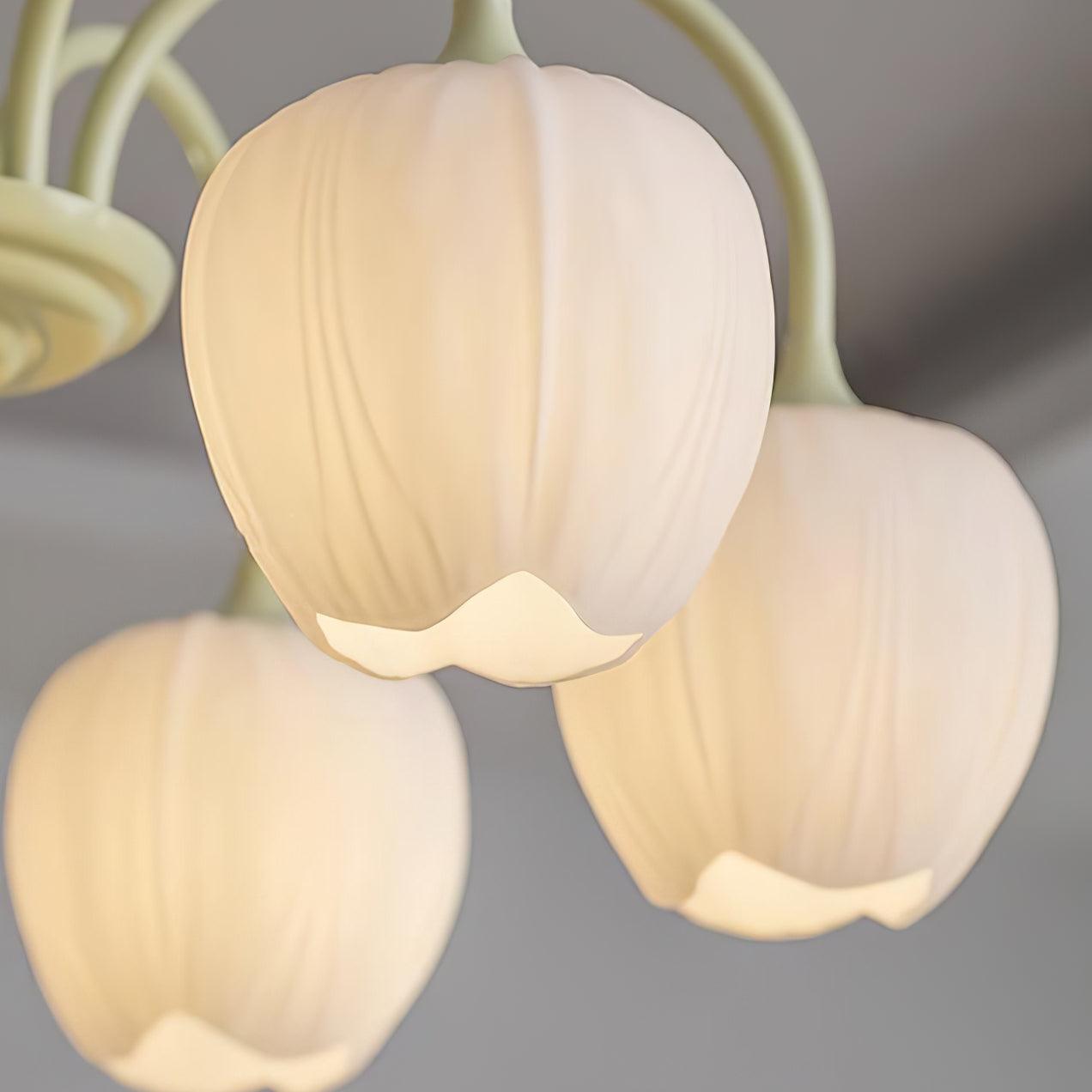 Chandelier Tulip Matcha – Design Élégant Inspiré des Fleurs de Tulipe et de la Couleur Matcha