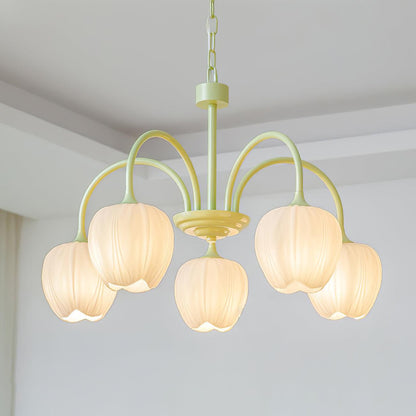 Chandelier Tulip Matcha – Design Élégant Inspiré des Fleurs de Tulipe et de la Couleur Matcha
