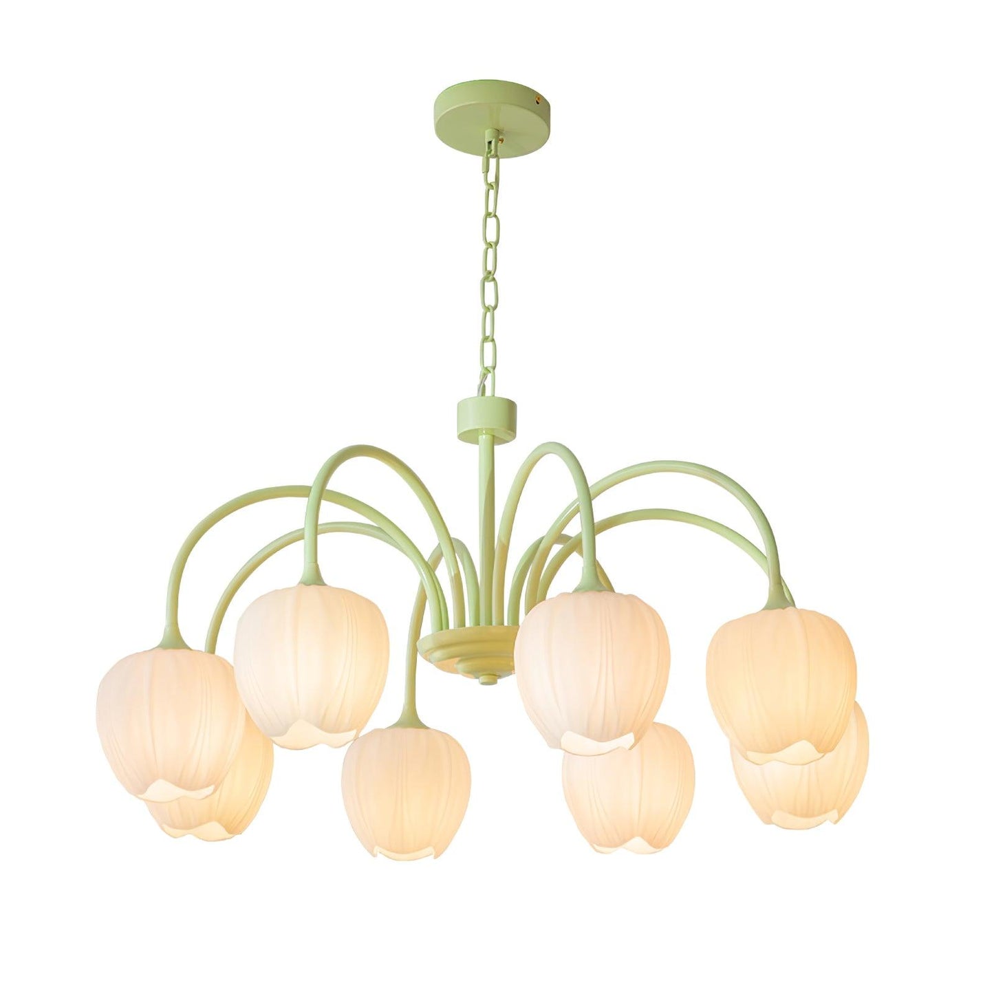 Chandelier Tulip Matcha – Design Élégant Inspiré des Fleurs de Tulipe et de la Couleur Matcha