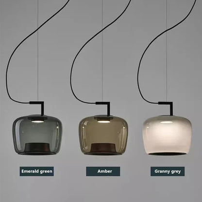 Suspension Design Moderne LED – Luminaire en Verre et Aluminium pour Cuisine et Salle à Manger