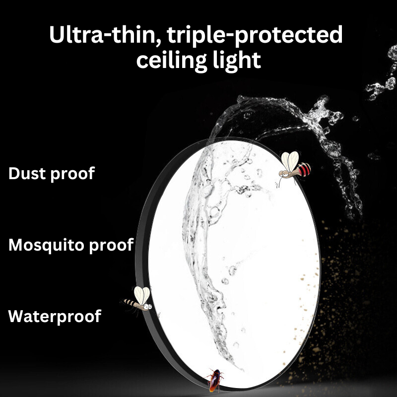 Plafonnier LED Ultra-Mince et Étanche – Éclairage Moderne et Pratique pour Salle de Bain