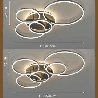 Plafonnier LED Moderne avec Télécommande - Éclairage Dimmable en Or et Noir