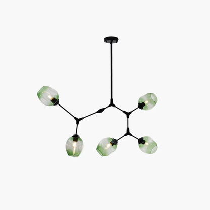 Suspension Sputnik Bifurkation - Lustre Moderne en Verre Soufflé et Métal