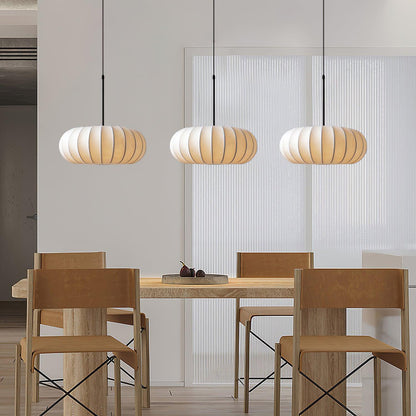 Suspension Verona - Luminaire Minimaliste en Métal et Soie, Design Wabi-Sabi