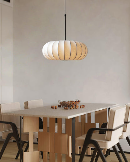 Suspension Verona - Luminaire Minimaliste en Métal et Soie, Design Wabi-Sabi