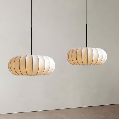 Suspension Verona - Luminaire Minimaliste en Métal et Soie, Design Wabi-Sabi