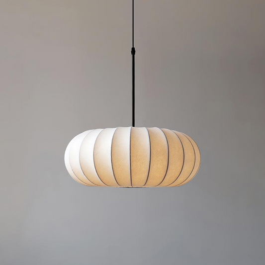 Suspension Verona - Luminaire Minimaliste en Métal et Soie, Design Wabi-Sabi