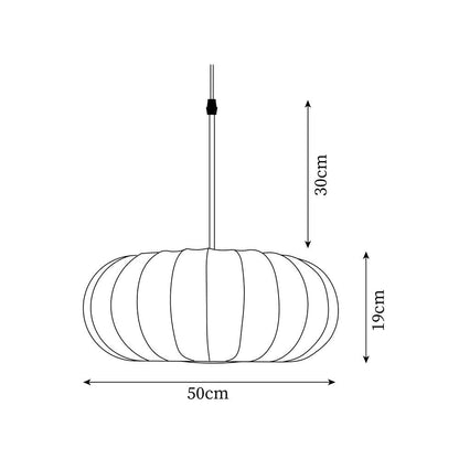 Suspension Verona - Luminaire Minimaliste en Métal et Soie, Design Wabi-Sabi