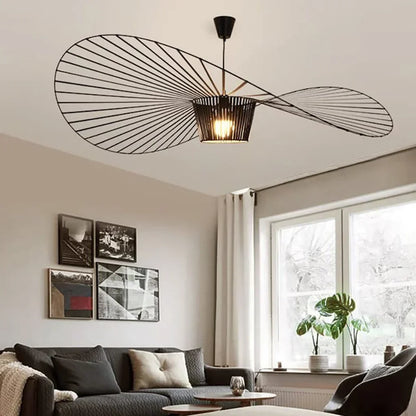 Suspension Élégante Veliova – Design Chapeau de Paille & Éclairage Raffiné