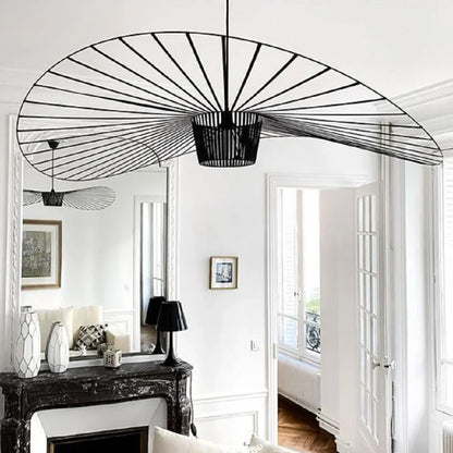 Suspension Élégante Veliova – Design Chapeau de Paille & Éclairage Raffiné