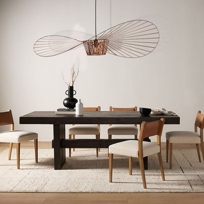 Suspension Élégante Veliova – Design Chapeau de Paille & Éclairage Raffiné