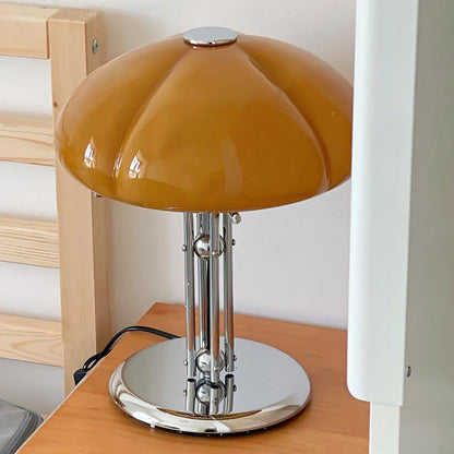 Lampe de Table Pilz Bauhaus – Design Moderne avec Abat-jour en Verre Amber