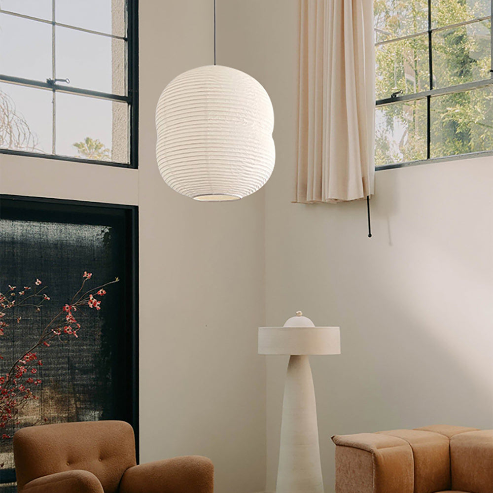 Lampe Suspendue Mini Washi Papier LED – Élégance Minimaliste en Papier de Riz